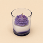 Watermelon Lemonade Soy Candle by The Essence Of Beauty — fruity fragrance with a hand-sculpted purple wax rose topper in a clear glass